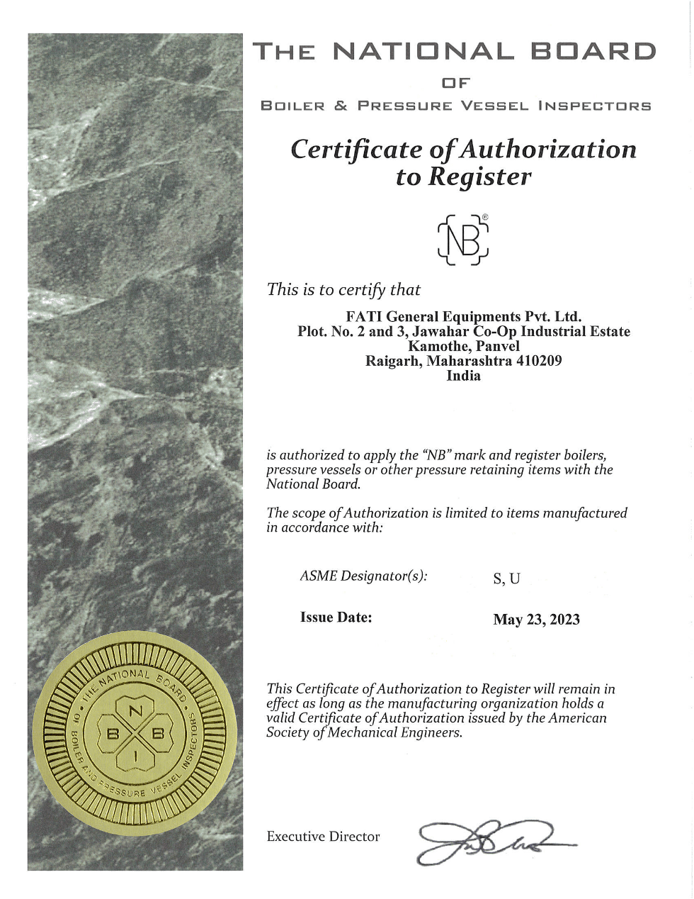 NB Certificate